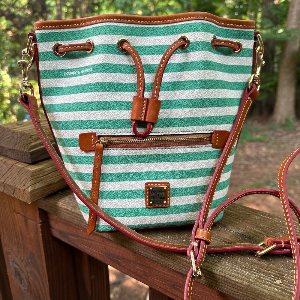 Dooney & Bourke coated cotton striped crossbody